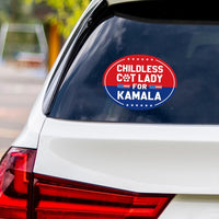 Kamala Harris 2024 Sticker Vinyl Decal, Harris For President 2024 Vinyl Sticker, Election, Childless Cat Ladies Bumper Sticker - 6" x 4.5"