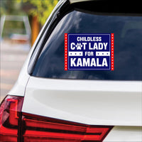 Kamala Harris 2024 Sticker Vinyl Decal, Harris For President 2024 Vinyl Sticker, Election, Childless Cat Ladies Bumper Sticker - 6" x 4.5"
