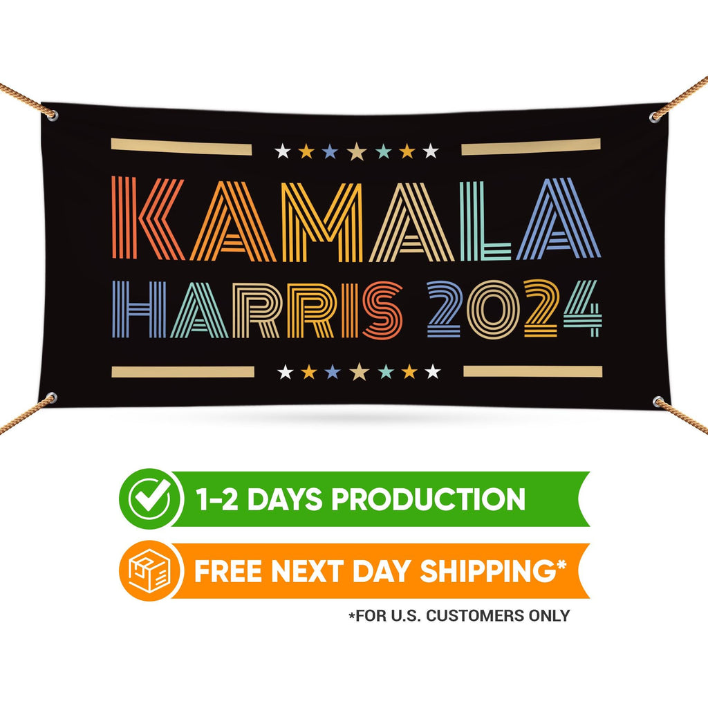 Kamala Harris 2024 Banner Sign, 13 Oz Kamala Harris For President 2024, President Election 2024, Harris Vinyl Banner with Metal Grommets