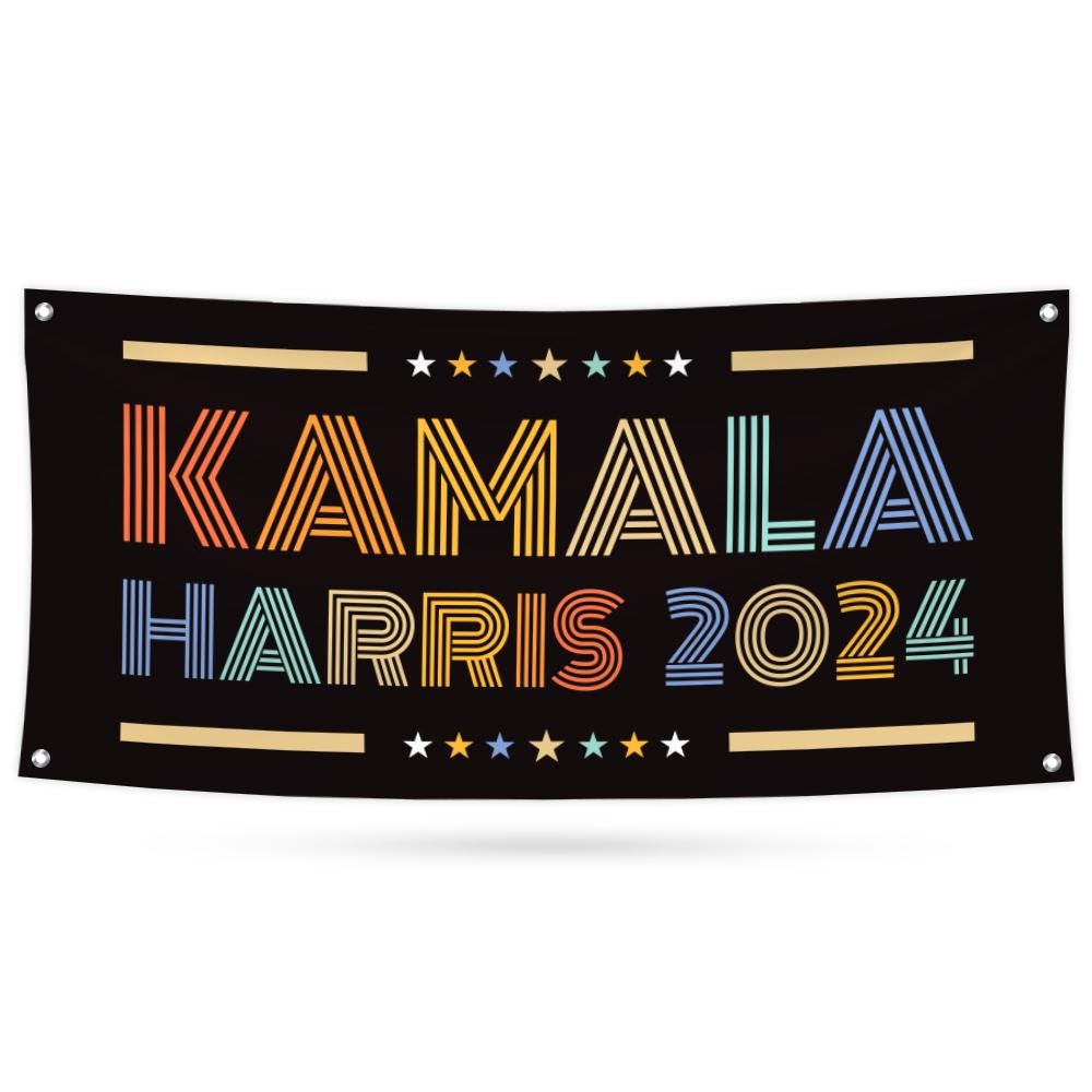 Kamala Harris 2024 Banner Sign, 13 Oz Kamala Harris For President 2024, President Election 2024, Harris Vinyl Banner with Metal Grommets
