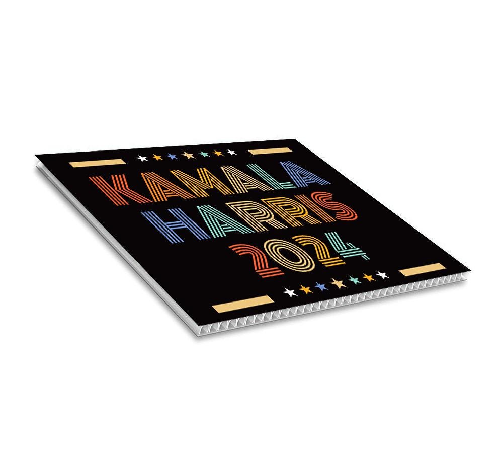Kamala Harris 2024 Yard Sign - Coroplast Kamala Harris For President 2024 Lawn Sign, 2024 President Election Harris Signs with Metal H-Stake