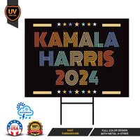 Kamala Harris 2024 Yard Sign - Coroplast Kamala Harris For President 2024 Lawn Sign, 2024 President Election Harris Signs with Metal H-Stake