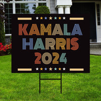 Kamala Harris 2024 Yard Sign - Coroplast Kamala Harris For President 2024 Lawn Sign, 2024 President Election Harris Signs with Metal H-Stake