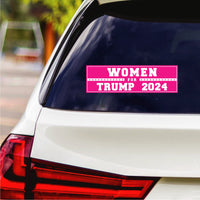 Women for Trump 2024 Sticker Vinyl Decal - Trump 2024, Donald Trump For President 2024, Take America Back Bumper Sticker Decal - 10" x 3"
