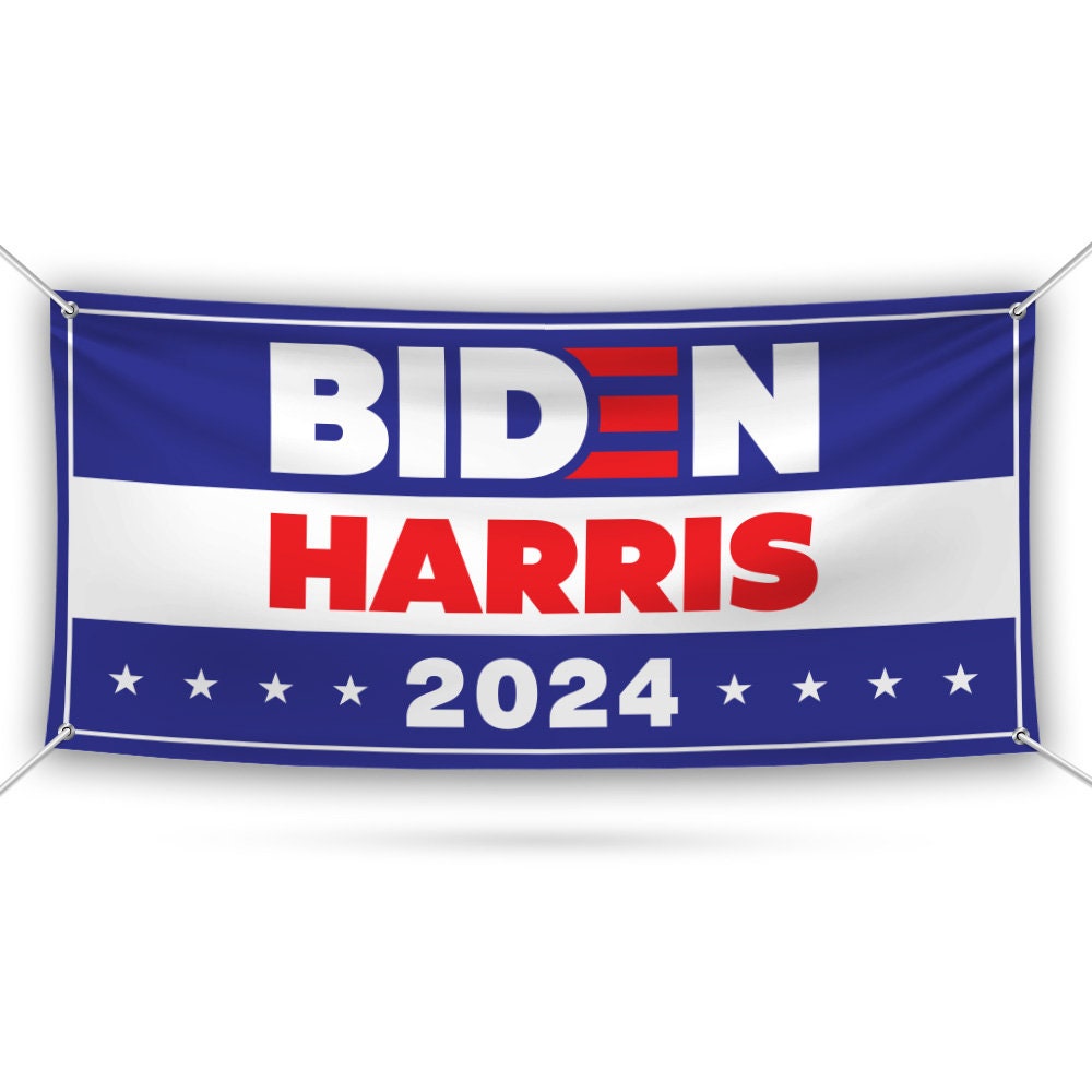 Biden Harris 2024 Banner Sign, 13 Oz Joe Kamala Biden For President 2024 Sign, 2024 President Election Vinyl Banner With Metal Grommets