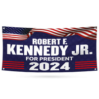 Kennedy 2024 Banner Sign, 13 Oz Waterproof RFK Jr. Election 2024 Banner, Robert F. Kennedy Jr. For President 2024 Banner With Metal Grommets