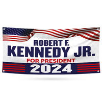 Kennedy 2024 Banner Sign, 13 Oz Waterproof RFK Jr. Election 2024 Banner, Robert F. Kennedy Jr. For President 2024 Banner With Metal Grommets