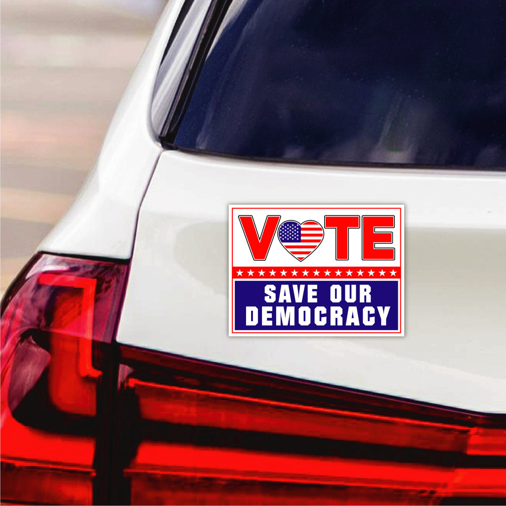 Vote Blue Save Democracy Car Magnet, Vote Democrat 2024 Vehicle Magnet, 2024 President Election Bumper, Save Democracy Magnet, 6" x 4.5"