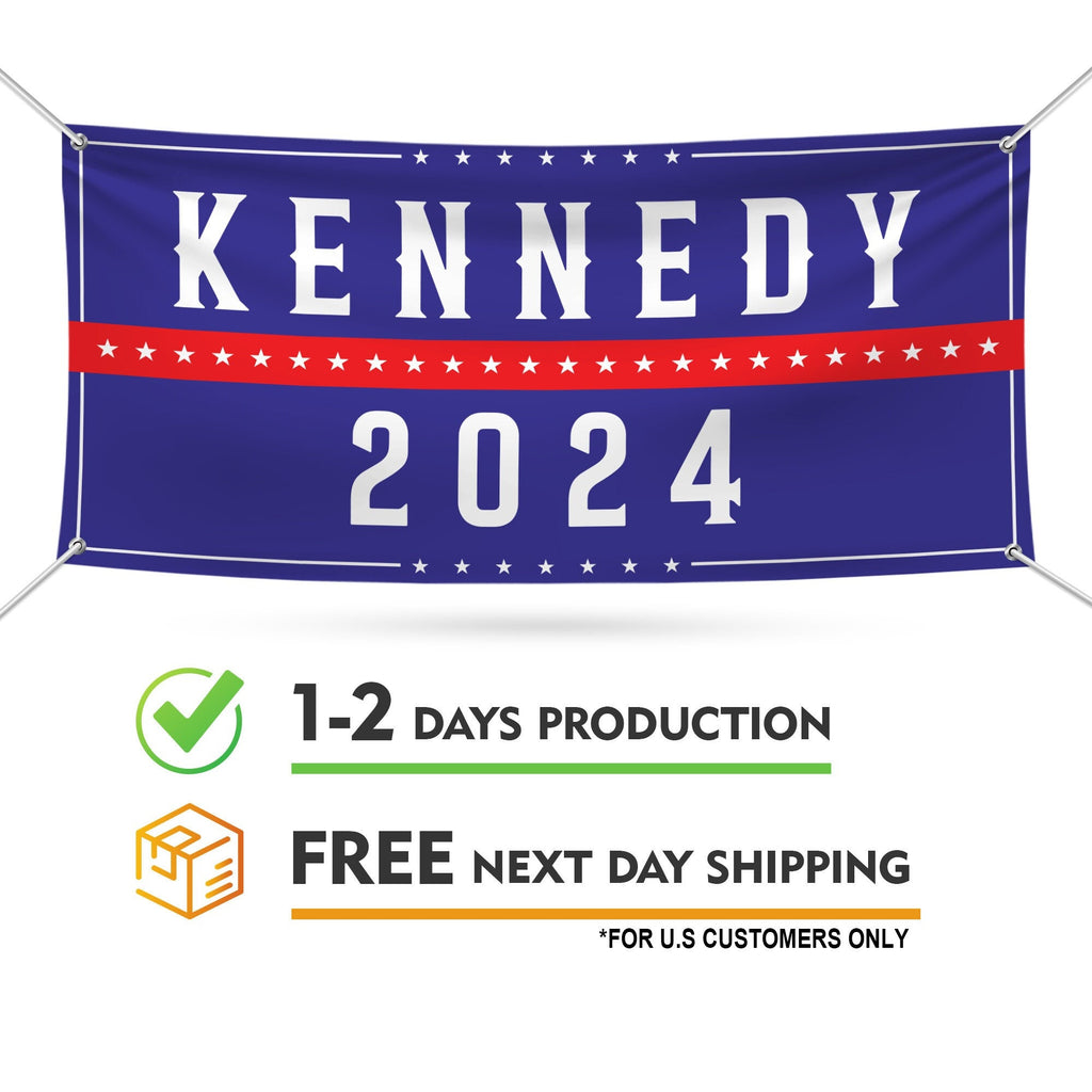Kennedy 2024 Banner Sign, 13 Oz Waterproof RFK Jr. Election 2024 Banner, Robert F. Kennedy Jr. For President 2024 Banner With Metal Grommets