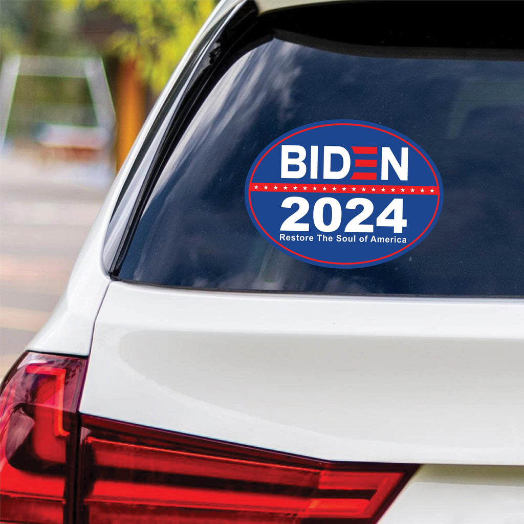 Joe Biden 2024 Sticker Vinyl Decal, Joe Biden For President, Election 2024 Sticker, Restore The Soul of America Bumper Sticker - 6" x 4.5"