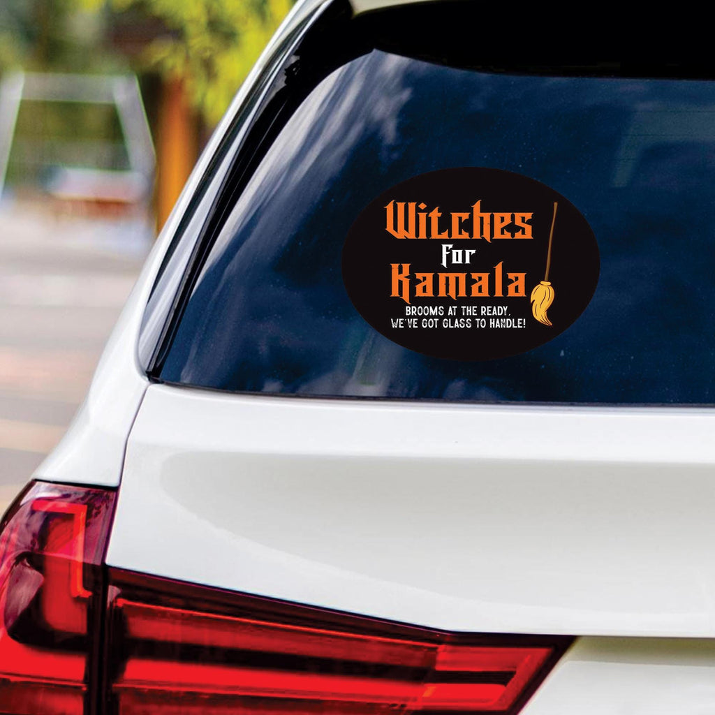 Witches for Kamala Sticker Vinyl Decal, Harris For President 2024 Vinyl Sticker, Election 2024, Halloween Witch Bumper Sticker - 6" x 4.5"
