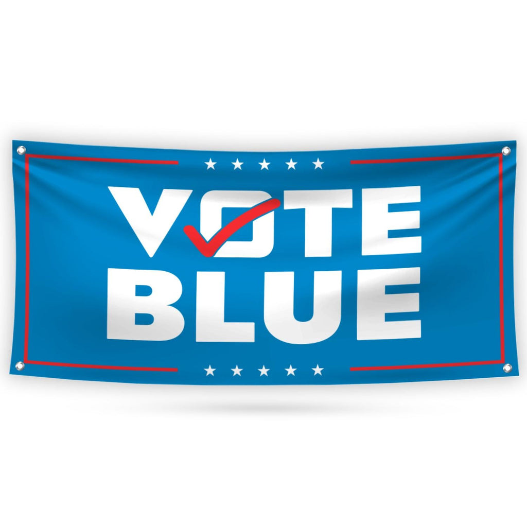 Vote Blue Save Democracy Banner Sign, 13 Oz Waterproof Vote Democrat Banner, Vote Blue. For President 2024 Banner With Metal Grommets