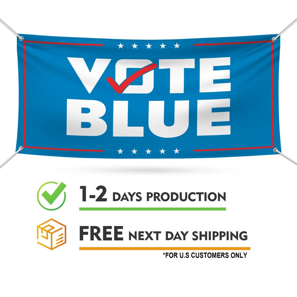 Vote Blue Save Democracy Banner Sign, 13 Oz Waterproof Vote Democrat Banner, Vote Blue. For President 2024 Banner With Metal Grommets