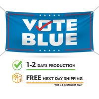 Vote Blue Save Democracy Banner Sign, 13 Oz Waterproof Vote Democrat Banner, Vote Blue. For President 2024 Banner With Metal Grommets