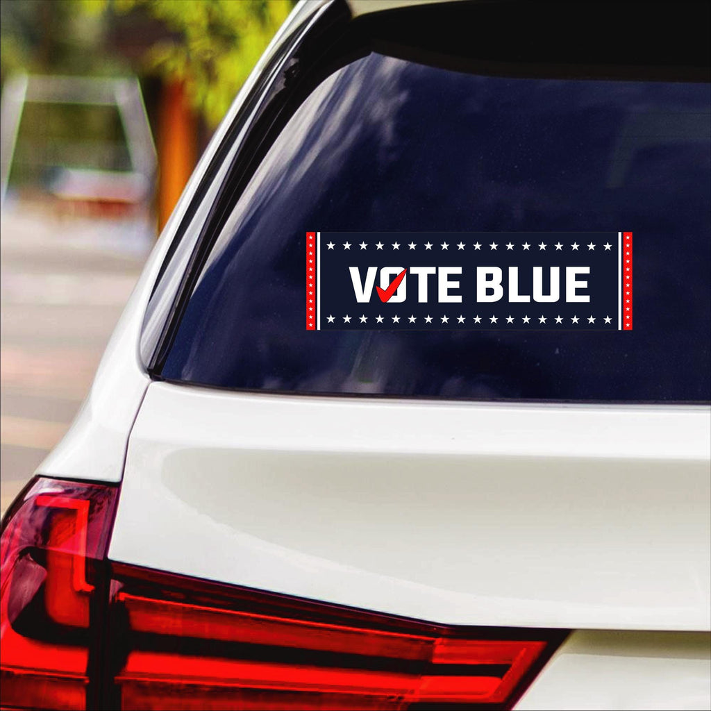 Vote Blue Save Democracy Sticker Vinyl Decal, Vote Democrat Vinyl Sticker, 2024 President Election, Vote Blue Bumper Sticker, 10" x 3"