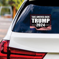 Trump 2024 Yard Sign - Coroplast American Flag Donald Trump For President 2024 Take America Back Yard Sign with Metal H-Stake