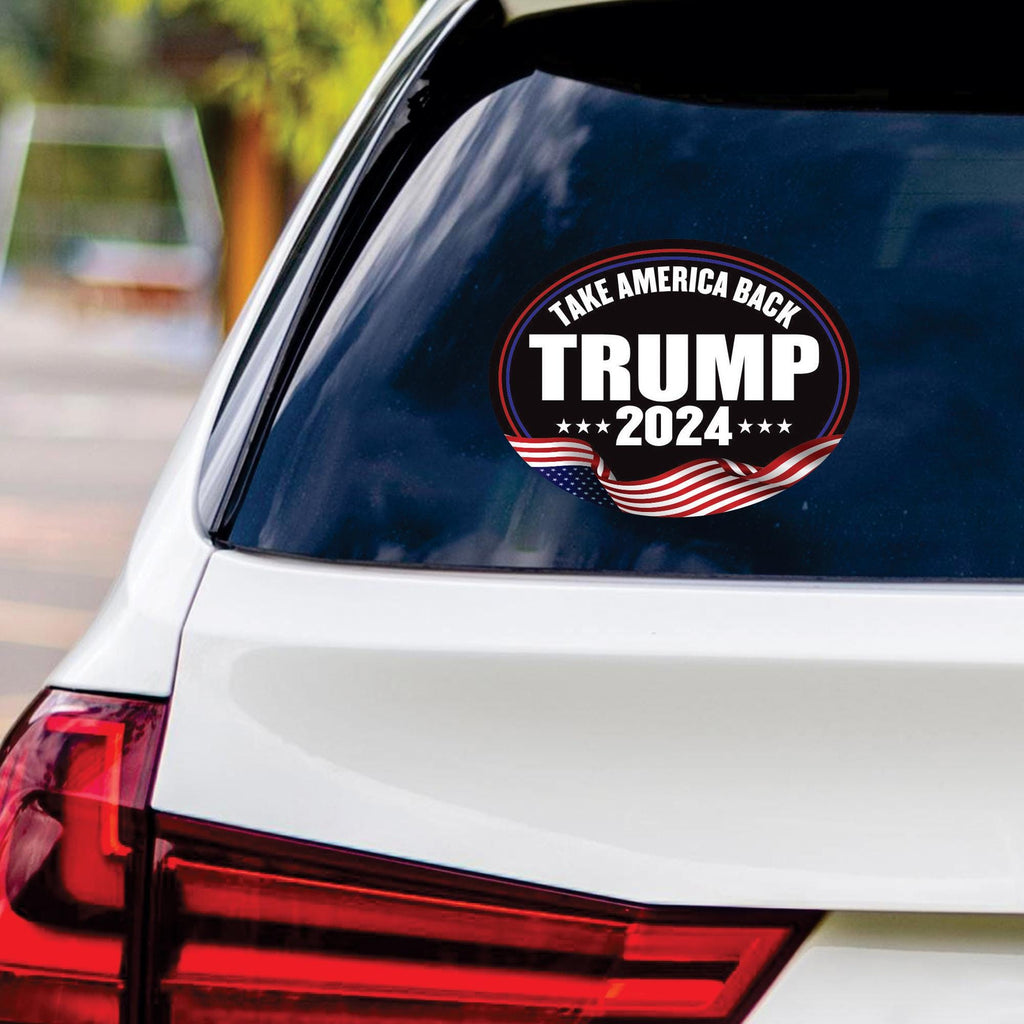 Trump 2024 Sticker Vinyl Decal - Trump 2024, Donald Trump For President 2024, Take America Back Bumper Sticker Decal - 6" x 4.5"