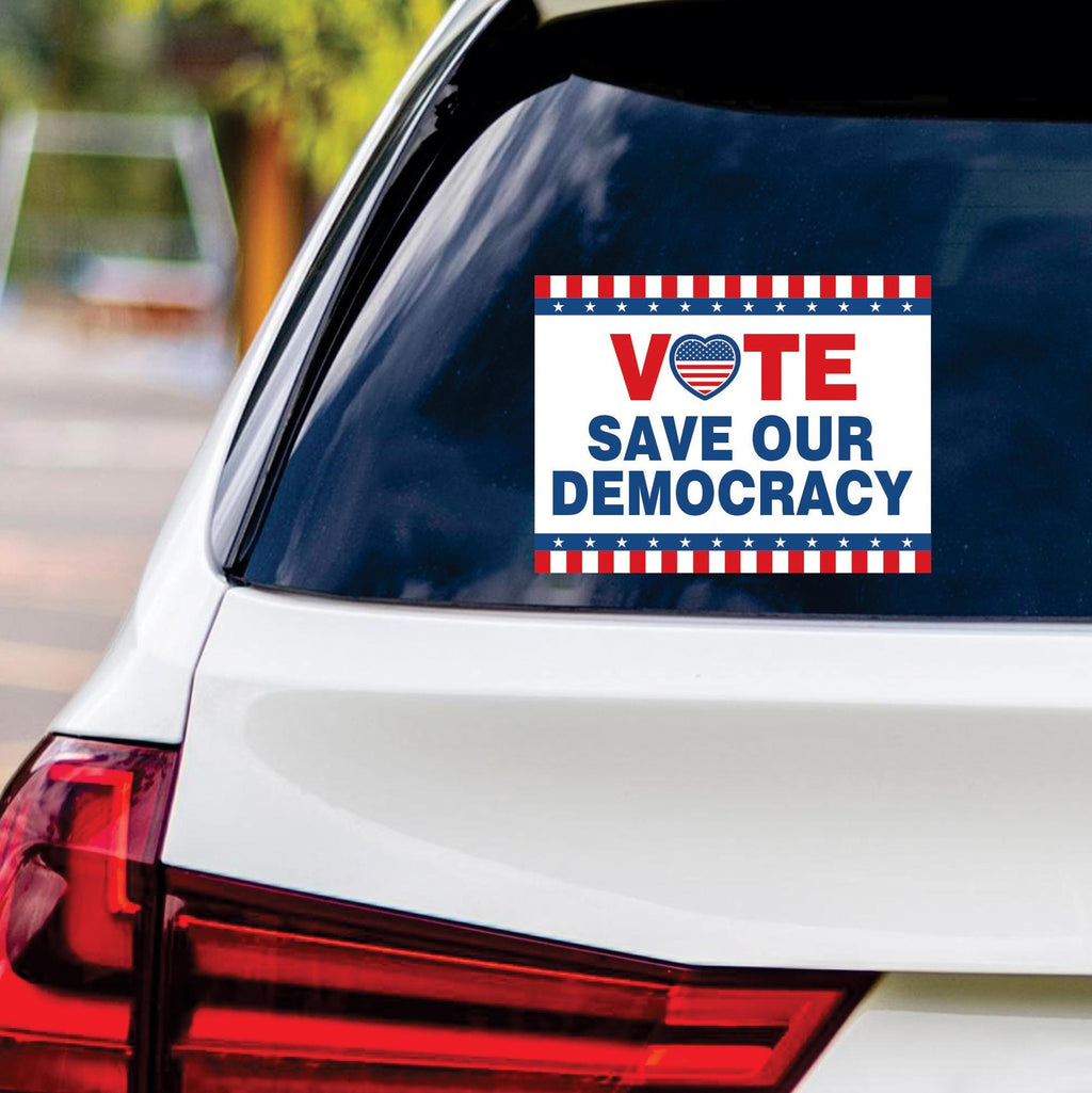 Vote Blue Save Democracy Sticker Vinyl Decal, Vote Democrat Vinyl Sticker, 2024 President Election, Vote Blue Bumper Sticker, 6" x 4.5"
