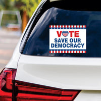 Vote Blue Save Democracy Sticker Vinyl Decal, Vote Democrat Vinyl Sticker, 2024 President Election, Vote Blue Bumper Sticker, 6" x 4.5"