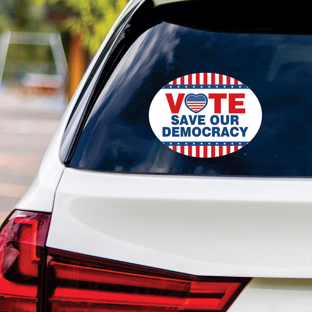 Vote Blue Save Democracy Sticker Vinyl Decal, Vote Democrat Vinyl Sticker, 2024 President Election, Vote Blue Bumper Sticker, 6" x 4.5"
