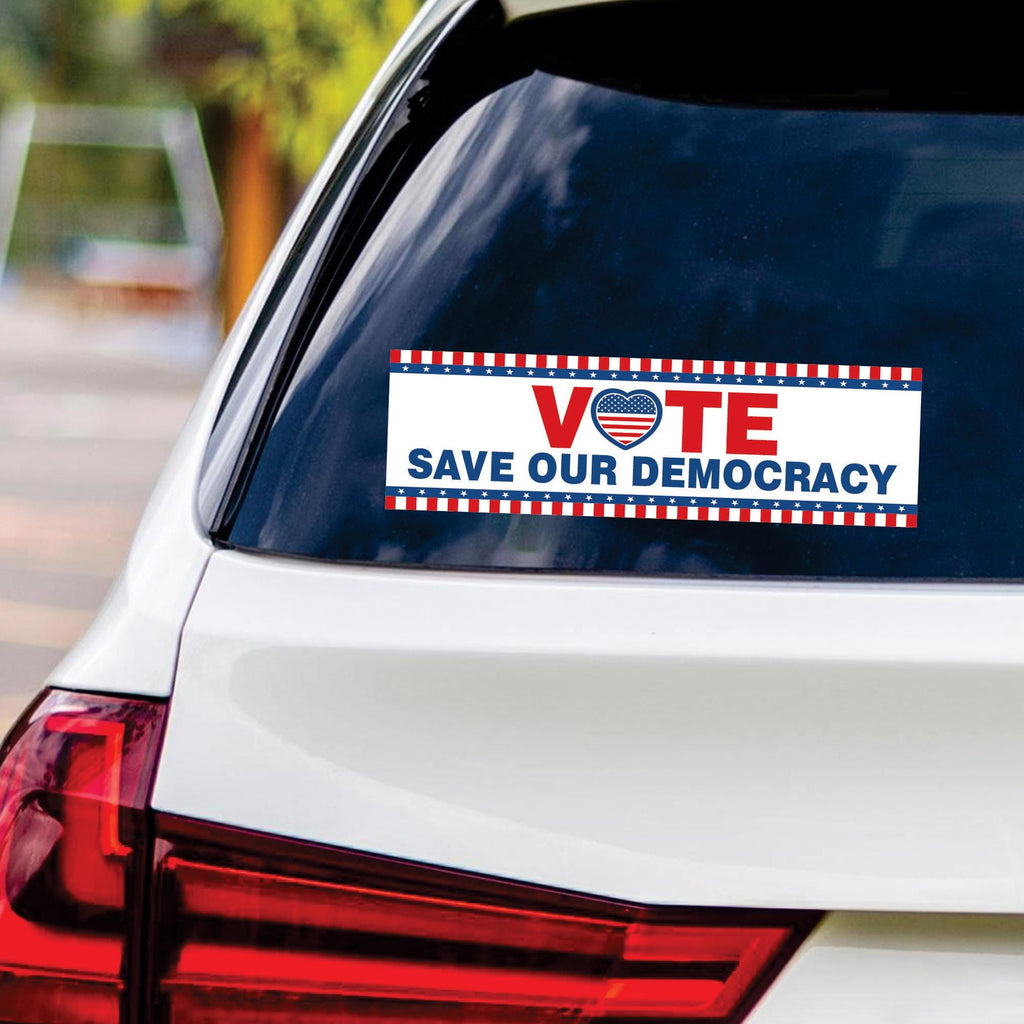Vote Blue Save Democracy Sticker Vinyl Decal, Vote Democrat Vinyl Sticker, 2024 President Election, Vote Blue Bumper Sticker, 10" x 3"