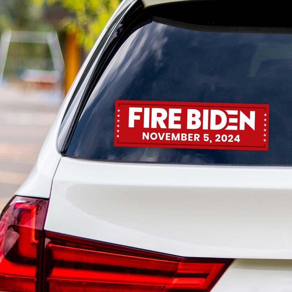 Fire Biden 2024 Sticker Vinyl Decal, Anti Biden Vinyl Sticker, 2024 President Election, Fire Biden Bumper Sticker, 10" x 3"