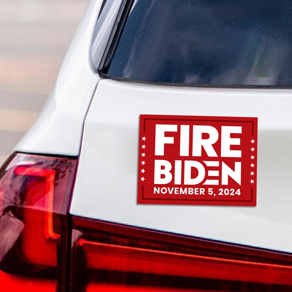 Fire Biden 2024 Car Magnet, Anti Biden Vehicle Magnet, 2024 President Election Bumper, Fire Biden Magnet, 6" x 4.5"