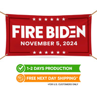 Fire Biden 2024 Banner Sign, 13 Oz Waterproof Anti Biden Banner, Election 2024, Fire Biden Banner With Metal Grommets