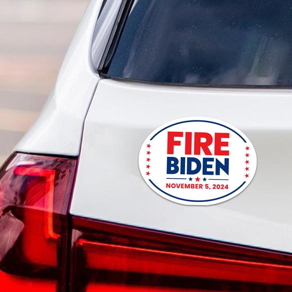 Fire Biden 2024 Car Magnet, Anti Biden Vehicle Magnet, 2024 President Election Bumper, Fire Biden Magnet, 6" x 4.5"