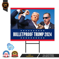 Trump for President 2024 Yard Sign, Still Standing Sign, Trump Shot, Never Surrender, Trump Fight, Election 2024 Sign with Metal H-Stake