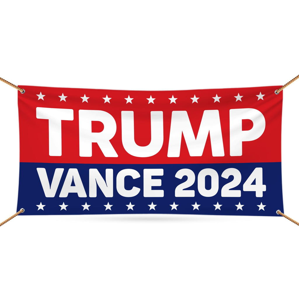 Trump Vance 2024 Banner Sign, 13 Oz Heavy Duty Waterproof Trump For President 2024, Take American Back Vinyl Banner with Metal Grommets