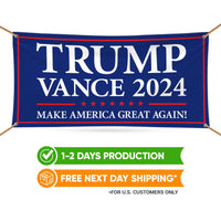 Trump Vance 2024 Banner Sign, 13 Oz Heavy Duty Waterproof Trump For President 2024, Take American Back Vinyl Banner with Metal Grommets
