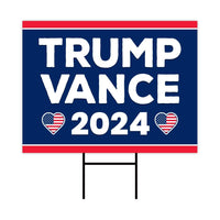 Trump Vance 2024 Yard Sign - Coroplast American Flag Donald Trump For President 2024, Take America Back Yard Sign with Metal H-Stake