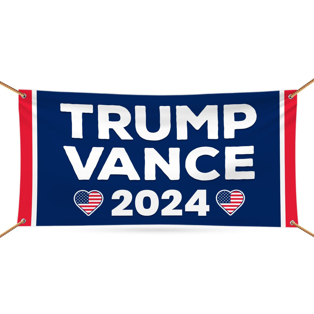 Trump Vance 2024 Banner Sign, 13 Oz Heavy Duty Waterproof Trump For President 2024, Take American Back Vinyl Banner with Metal Grommets