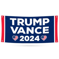 Trump Vance 2024 Banner Sign, 13 Oz Heavy Duty Waterproof Trump For President 2024, Take American Back Vinyl Banner with Metal Grommets