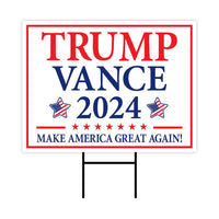 Trump Vance 2024 Yard Sign - Coroplast American Flag Donald Trump For President 2024, Take America Back Yard Sign with Metal H-Stake