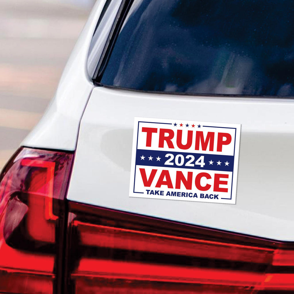 Trump Vance 2024 Magnet, Take America Back, Trump For President 2024 Car Magnet, Trump Magnet, Trump 2024 Vehicle Magnet, 6" x 4.5"