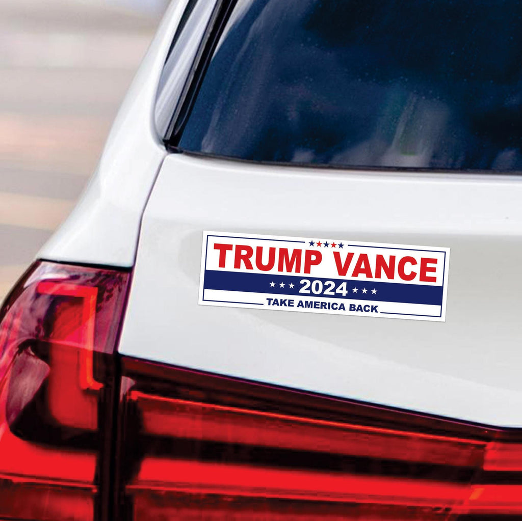 Trump Vance 2024 Magnet, Take America Back, Trump For President 2024 Car Magnet, Trump Magnet, Trump 2024 Vehicle Magnet, 10" x 3"