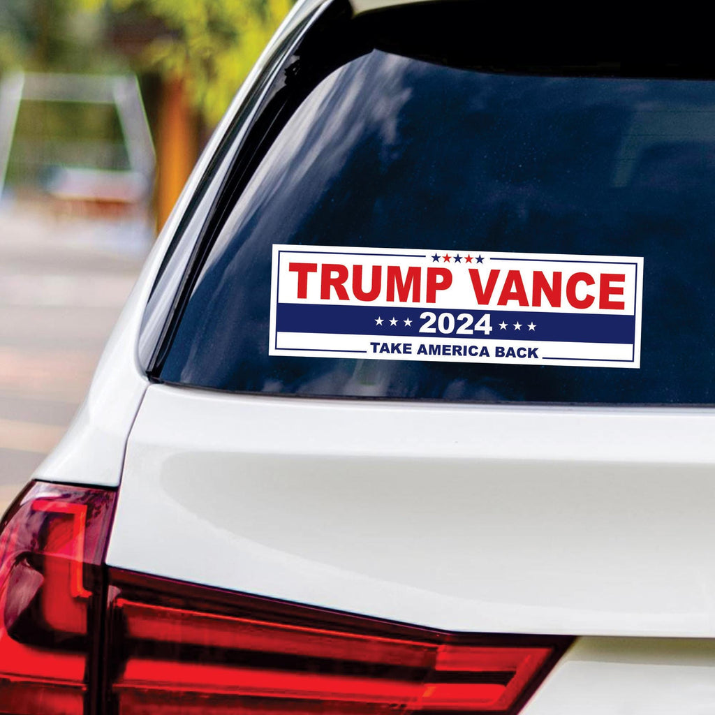 Trump Vance 2024 Sticker Vinyl Decal, Trump 2024 Vinyl Sticker, 2024 Election, Take America Back, Trump Campaign Bumper Sticker, 10" x 3"