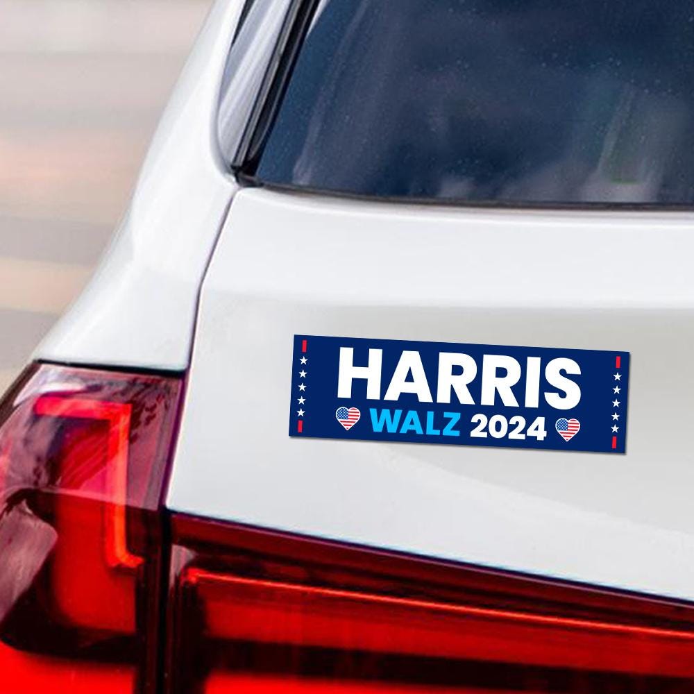Harris Walz 2024 Car Magnet, Harris For President 2024 Vehicle Magnet, 2024 President Election Bumper, Madam President Magnet, 10" x 3"