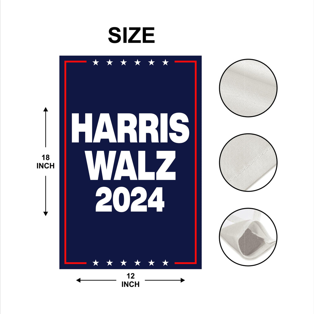 Harris Walz 2024 Garden Flag - 12x18 Inch Double Sided, Childless Cat Ladies Flag, Harris For President 2024 Flag, Madam President Flag