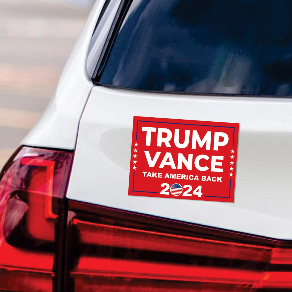 Trump Vance 2024 Magnet, Take America Back, Trump For President 2024 Car Magnet, Trump Magnet, Trump 2024 Vehicle Magnet, 6" x 4.5"