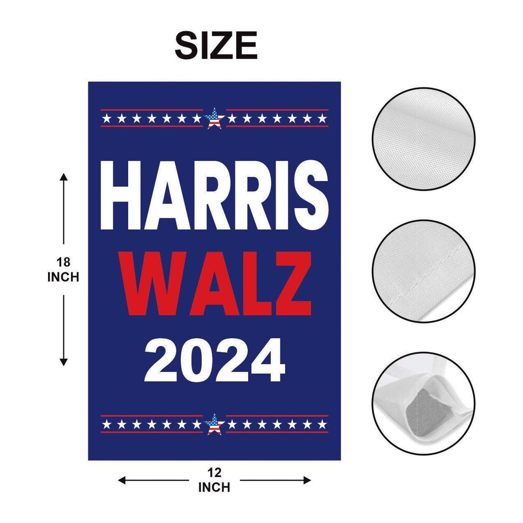 Harris Walz 2024 Garden Flag - 12x18 Inch Double Sided, Childless Cat Ladies Flag, Harris For President 2024 Flag, Madam President Flag