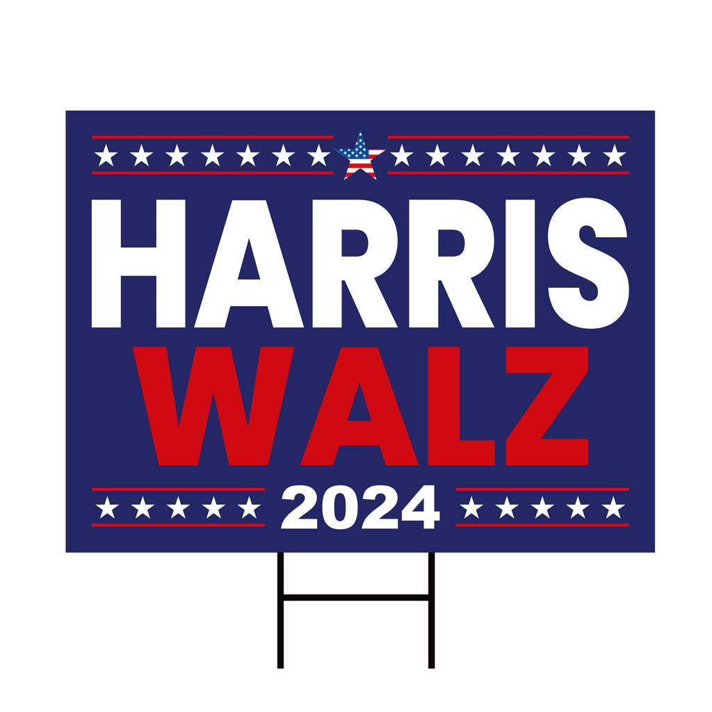 Harris Walz 2024 Yard Sign - Coroplast Kamal Harris For President 2024 Lawn Sign, 2024 President Election Harris Signs with Metal H-Stake