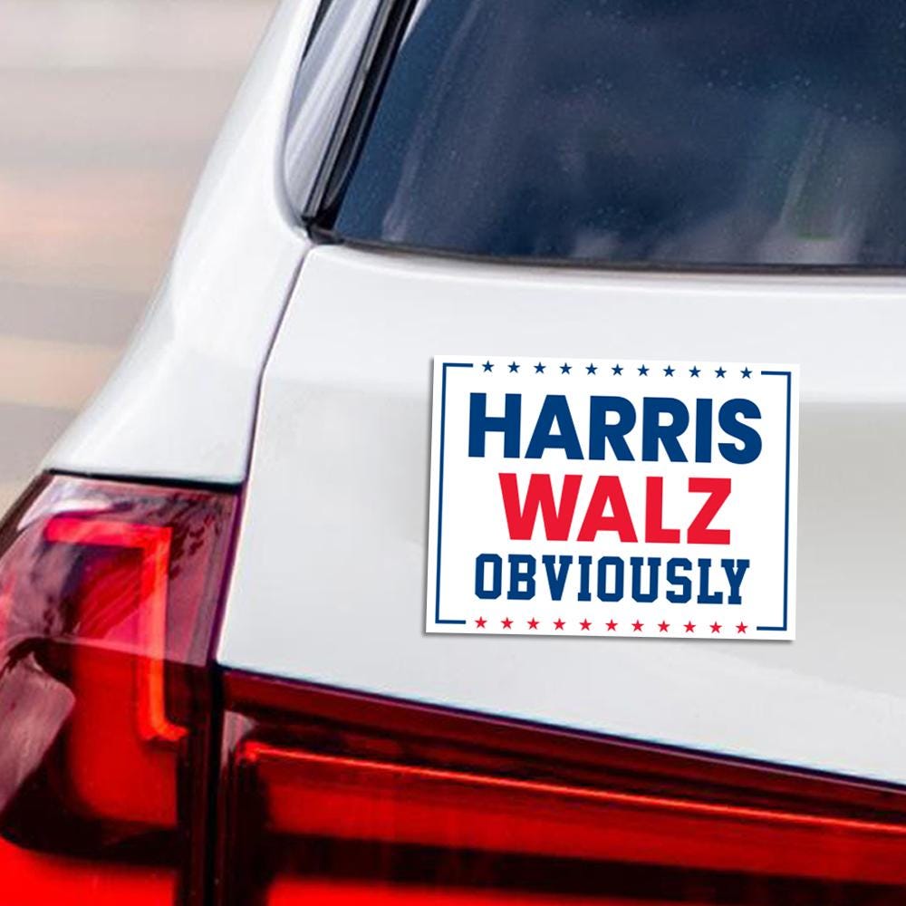 Harris Walz 2024 Obviously Car Magnet, Harris For President 2024 Vehicle Magnet, 2024 President Election, Madam President Magnet, 6" x 4.5"