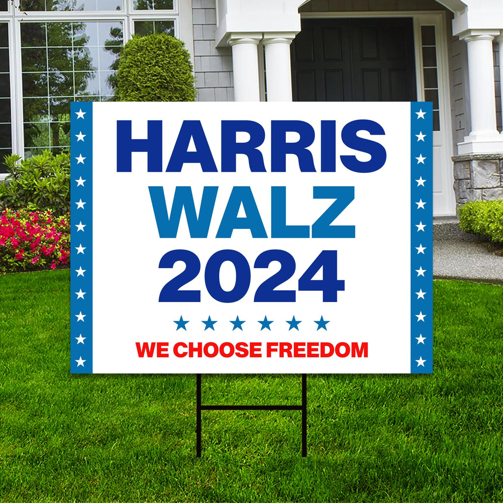 Harris Walz 2024 Obviously Yard Sign - Coroplast Harris For President 2024 Lawn Sign, President Election Obviously Signs with Metal H-Stake