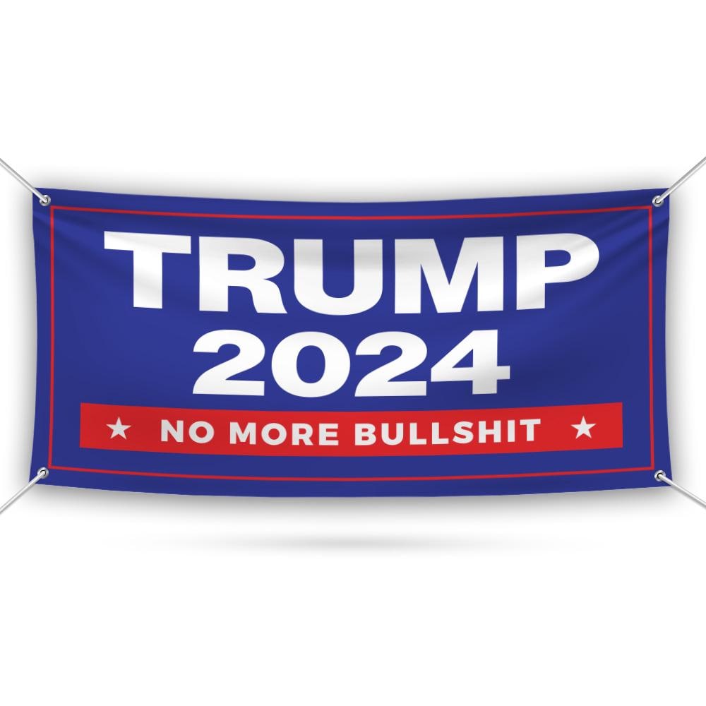 Trump Vance 2024 Banner Sign, 13 Oz Waterproof No More Bullshit, President 2024, Take American Back Vinyl Banner with Metal Grommets