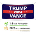Trump Vance 2024 Banner Sign, 13 Oz Heavy Duty Waterproof Trump For President 2024, Take American Back Vinyl Banner with Metal Grommets