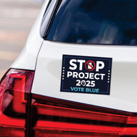 Stop Project 2025 Car Magnet, Vote Democrat 2024 Vehicle Magnet, 2024 President Election Bumper,  Vote Blue Save Democracy Magnet, 6" x 4.5"