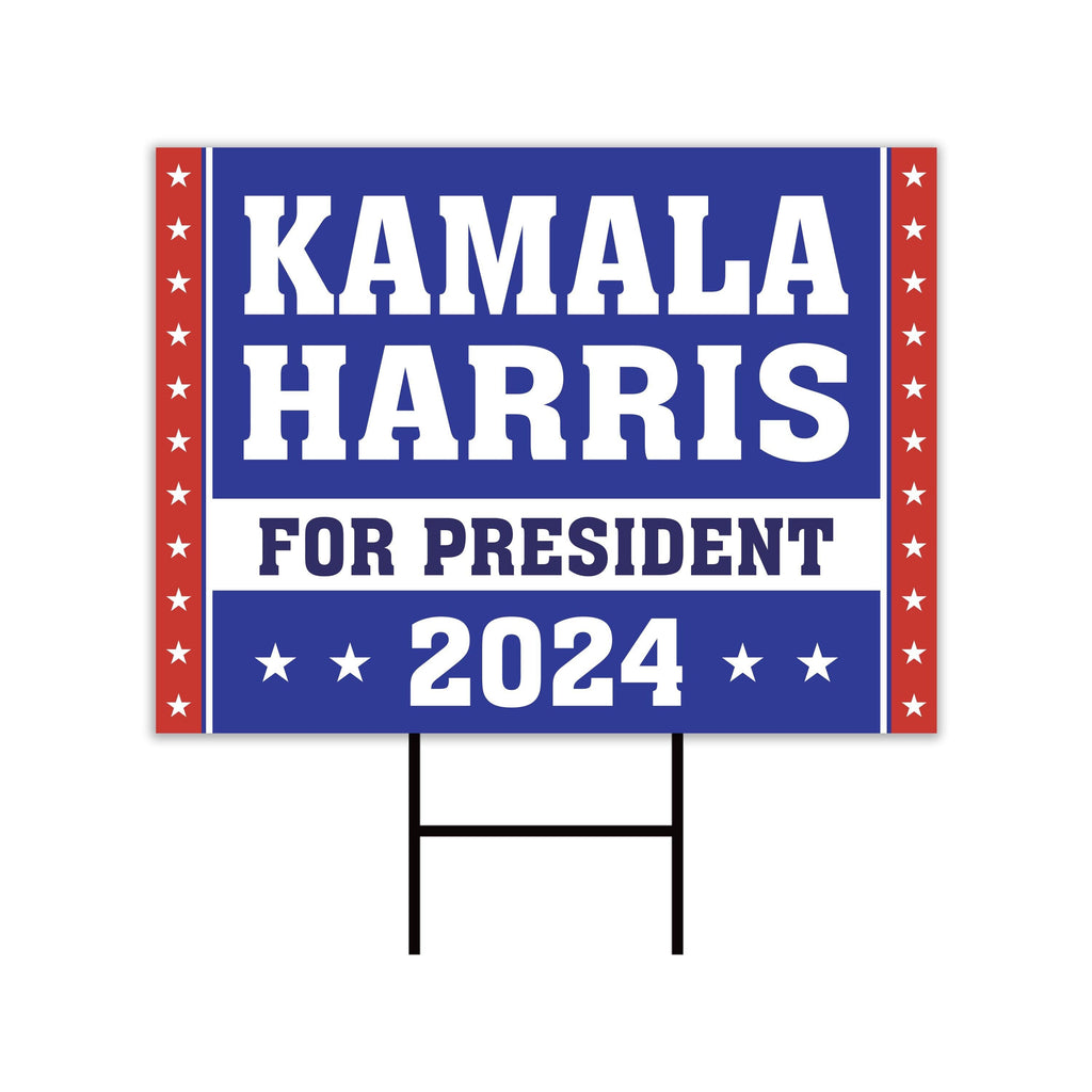 Kamala Harris 2024 Yard Sign - Coroplast Kamala Harris For President 2024 Lawn Sign, 2024 President Election Harris Signs with Metal H-Stake